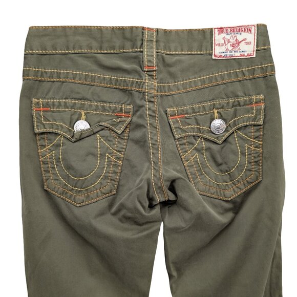 True Religion Denim - RARE True Religion Olive Flare Leg Vtg Jeans Sz 27